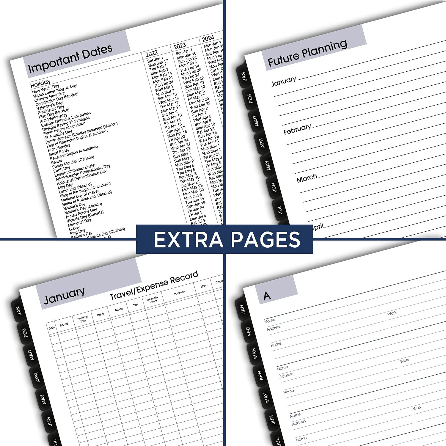 2022 Weekly & Monthly Planner Refill for G545 Line Planners by AT-A-GLANCE, 7" x 8-3/4", Medium, Executive, DayMinder (G54550) - Image 5